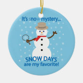 Es ist NOw Mystery Detective Snowman Blue Keramik Ornament (Vorne)