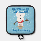 Es ist NOw Mystery Detective Snowman Blue Topflappen (Vorderseite)