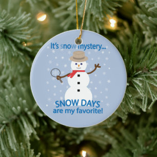 Es ist NOw Mystery Detective Snowman Keramik Ornament