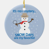 Es ist NOw Mystery Detective Snowman Keramik Ornament (Hinten)