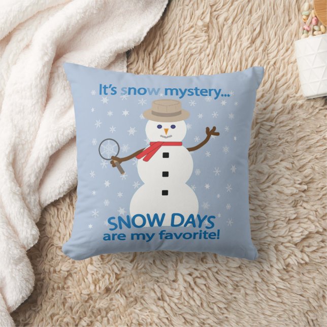 Es ist NOw Mystery Detective Snowman Kissen (Decke)