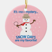 Es ist NOw Mystery Detective Snowman Pink Keramik Ornament (Vorne)