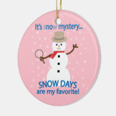Es ist NOw Mystery Detective Snowman Pink Keramik Ornament (Links)