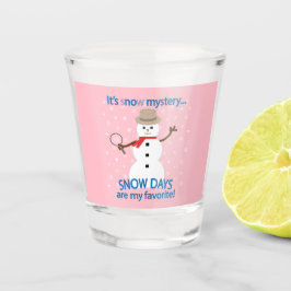 Es ist NOw Mystery Detective Snowman Pink Schnapsglas