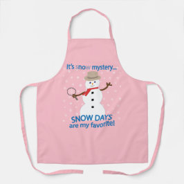 Es ist NOw Mystery Detective Snowman Pink Schürze