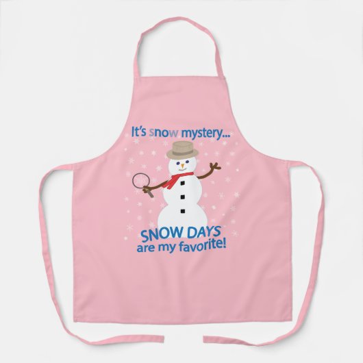 Es ist NOw Mystery Detective Snowman Pink Schürze (Vorderseite)