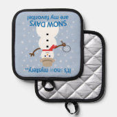 Es ist NOw Mystery Detective Snowman Topflappen (Vorderseite/Rückseite)