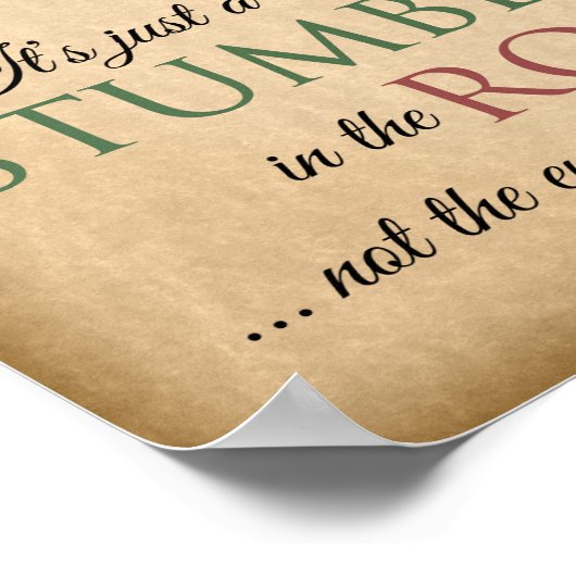 Es ist nur ein Stolperstein auf der Straße (Erholu Poster (Ecke)