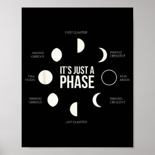 Es ist nur eine Phase Mondphasen Neumond Erdhalbku Poster