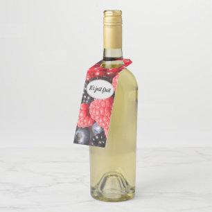 Es ist nur Obst frische Beeren Foto mit Text Flaschenanhänger