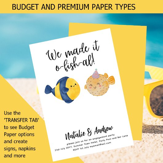 Es ist O-FISH-AL Funny Niedlich Summer Brautparty Einladung