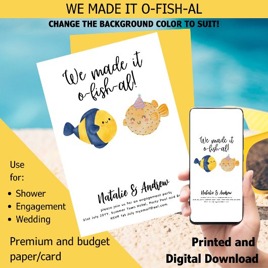 Es ist O-FISH-AL Funny Niedlich Summer Brautparty Einladung