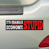 Es ist Obamas Wirtschafts-dummer schwarzer Autoaufkleber (Auf Auto)