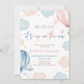 Es ist oben in der Air Hot-Air-Ballon-Gender-Beric Einladung (Vorderseite)