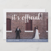 Es ist Offiziell 2 Foto Hochzeit Ankündigung (Vorderseite)