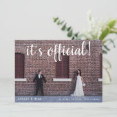 Es ist Offiziell 2 Foto Hochzeit Ankündigung (Stehend Vorderseite)