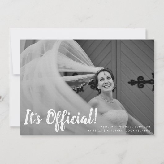 Es ist Offiziell 2 Foto Hochzeit Ankündigung (Vorderseite)