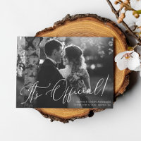 Es ist offiziell! Chic Script Hochzeitsfoto Elopem