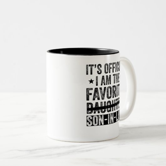 Es ist Offiziell, dass ich der Lieblingsschwiegers Zweifarbige Tasse (VorderseiteRechts)