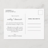 Es ist Offiziell! Einfache Hochzeitsankündigung Ankündigungspostkarte (Rückseite)