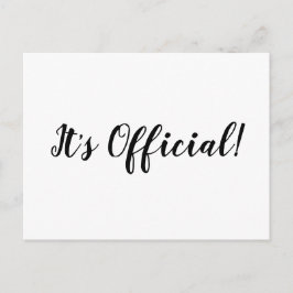 Es ist Offiziell! Eloped Wedding Announcement Card Ankündigungspostkarte