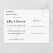 Es ist Offiziell! Eloped Wedding Announcement Card Ankündigungspostkarte (Rückseite)