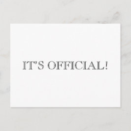 Es ist Offiziell! Moderne Hochzeitsankündigung Ankündigungspostkarte