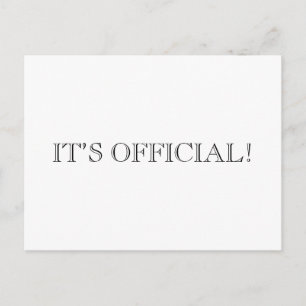 Es ist Offiziell! Moderne Hochzeitsankündigung Ankündigungspostkarte