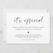 Es ist Offizielle einfache Hochzeit Ankündigung (Vorderseite)