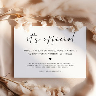 Es ist Offizielle einfache Hochzeit Ankündigung