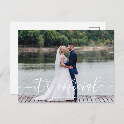 Es ist Offizielle Hochzeitsankündigung Postkarte (Vorne/Hinten)