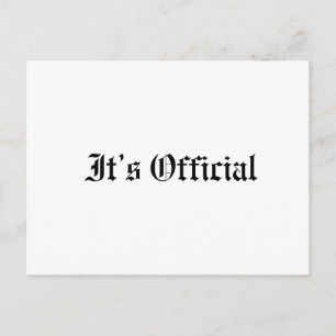 Es ist Offizielle rustikale gotische Hochzeit Ankündigungspostkarte