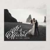 Es ist Offizielles Elopement-Foto Ankündigungspostkarte (Vorderseite)