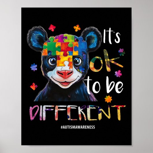 Es ist OK, anders zu sein - Autismus Bewusstsein P Poster (Vorne)