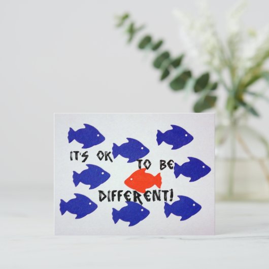 Es ist ok, anders zu sein! postkarte (Stehend Vorderseite)