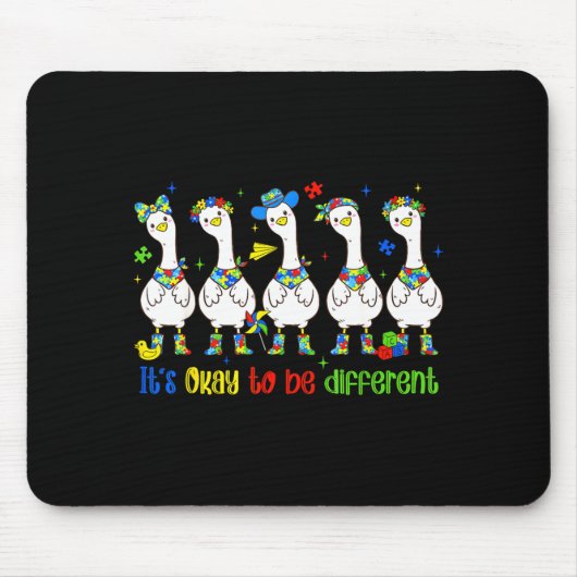 Es-ist-ok anders zu sein süßer Dummkopf Autismus Mousepad (Vorne)
