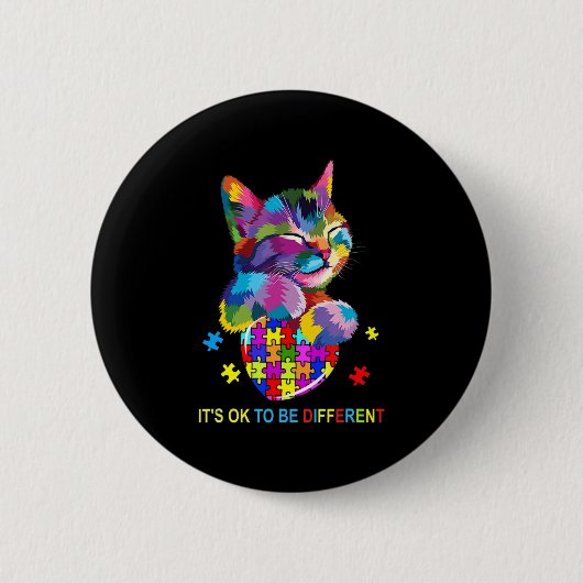 Es ist ok, ein anderer Katzenautismus-Liebhaber zu Button (Vorderseite)