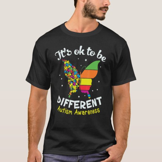 Es ist OK, ein anderes Butterfly-Autismus-Bewussts T-Shirt (Vorderseite)