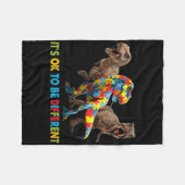 Es ist OK, ein anderes Dinosaurier-Autismus-Bewuss Fleecedecke (Vorderseite (Horizontal))