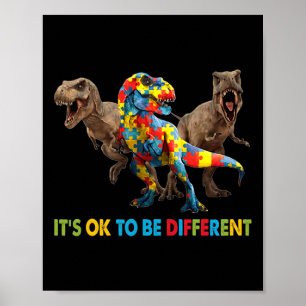 Es ist OK, ein anderes Dinosaurier-Autismus-Bewuss Poster