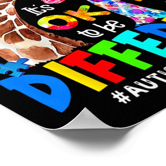 Es ist OK, eine andere Giraffe Autismus Bewusstsei Poster (Ecke)