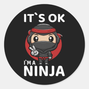 Es ist ok, ich bin ein Ninja, ich Jugend Karate, i Runder Aufkleber