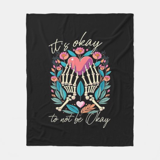 Es ist OK, nicht zu funktionieren - Skeletthandsch Fleecedecke (Vorderseite)