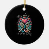 Es ist OK, nicht zu funktionieren - Skeletthandsch Keramik Ornament (Vorne)