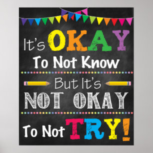ES IST OK, NICHT ZU WISSEN, ABER ES IST NICHT OKAY POSTER
