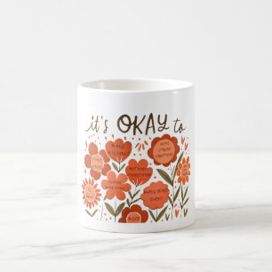 es ist OK – Retro Positive Floral Design Kaffeetasse