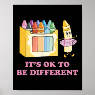 Es ist OK, verschiedene Crayons Autismus Bewusstse Poster
