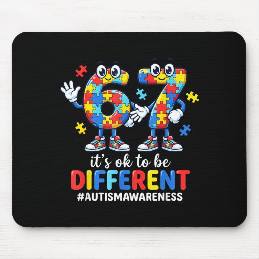 Es ist okay, anders zu sein 67 Sechs Sieben Puzzle Mousepad (Vorne)