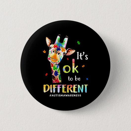 Es ist okay anders zu sein Autismus-Bewusstsein Gi Button (Vorderseite)