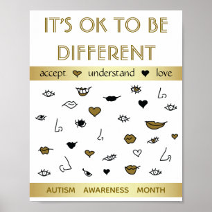 Es ist okay, anders zu sein, Autismus-Bewusstsein Poster